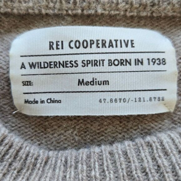 REI Cooperative Womens Medium Lambs Wool Crewneck Sweater Beige - Picture 6 of 8